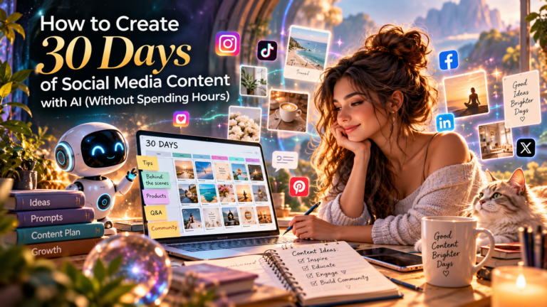 How to Create 30 Days of Social Media Content with AI (Without Spending Hours)
